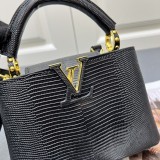 Louis Vuitton Classic LV Letter Lizard Leather Mini Handbag Size：21 x 14 x 8 CM