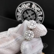 Chrome Hearts Unisex Retro Cross Flower Earrings