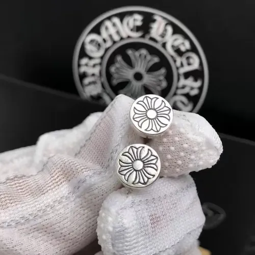Chrome Hearts Unisex Retro Cross Flower Earrings