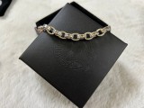 Chrome Hearts Unisex Retro Elliptical Ring Letter Cross Bracelet