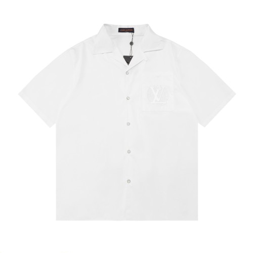 Louis Vuitton Unisex Fashion Bead Embroidered Pocket Casual Shirt