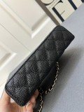 Chanel New Lychee patterned Leather Box Bag Chain Strap Crossbody Bag Size: 19 CM