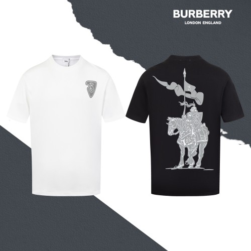 Burberry New Classic Foam War Horse Printed Short Sleeve Couple Casual T-shirt