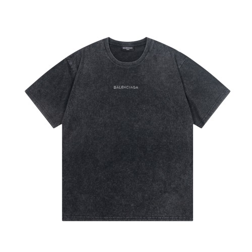 Balenciaga New Renesas Offset Logo Short Sleeve Unisex Washed Casual T-shirt