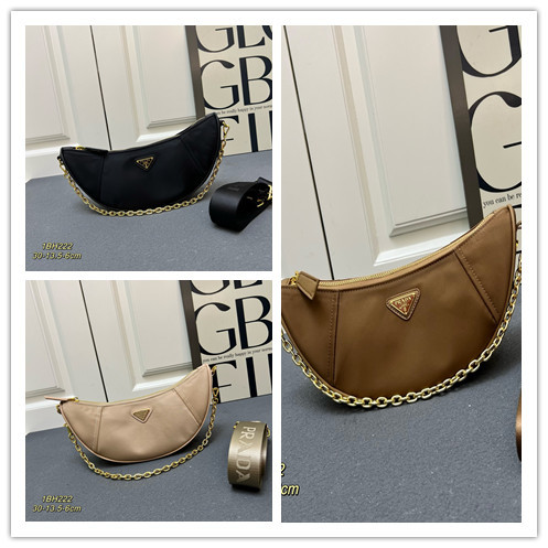 Prada New Versatile Nylon Underarm Bag Chain Bag Size: 30X13.5X6 CM