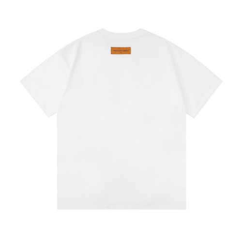 Louis Vuitton New Color Contrast Patch Logo Short Sleeve Couple Round Neck Casual T-shirt