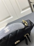 Chanel New Lychee patterned Leather Box Bag Chain Strap Crossbody Bag Size: 19 CM