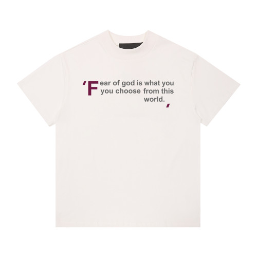 Fear of God Classic Letter Printed Short Sleeve Unisex Loose Casual T-shirt