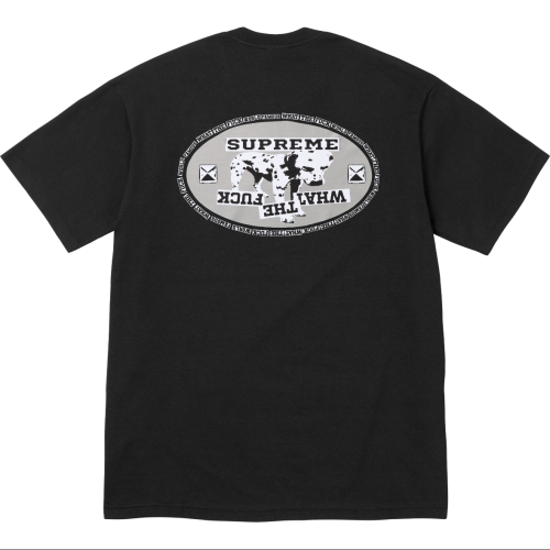 Supreme Fashion Logo Spotted Dog Printed T-shirt Unisex Casual Loose Short Sleeve