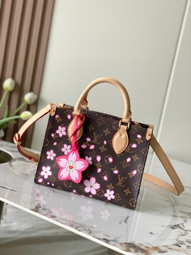 Louis Vuitton Fashion Logo Cherry Blossom Handbag Crossbody Bag