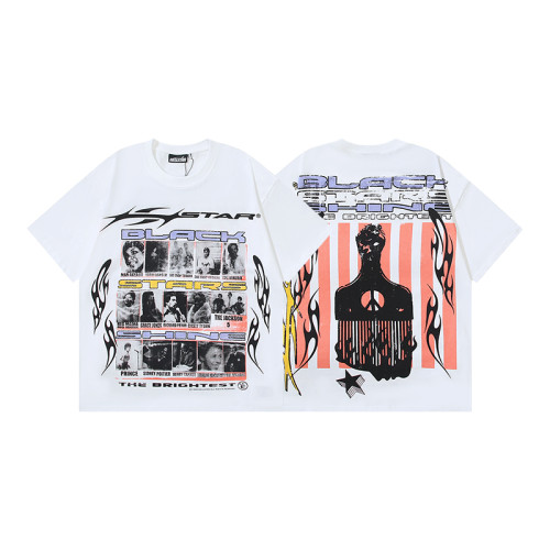 Hellstar High Street Printed Cotton Short Sleeve Unisex Casual Loose T-shirt