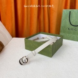 Gucci New Fashion Versatile Double G Copper Buckle Leather Belt 20MM