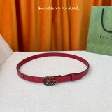 Gucci New Fashion Versatile Double G Copper Buckle Leather Belt 20MM