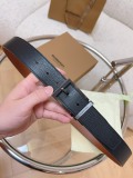 Burberry New Classic Black Leather Belt 35MM