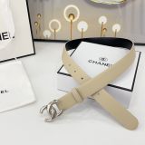 Chanel New Fashion Versatile Double Sided Head Leather Belt 30MM