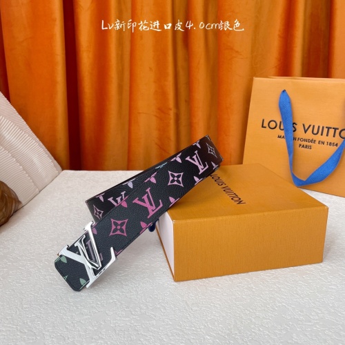 Louis Vuitton New Gradient Logo Printed Plain Belt 40MM