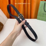 Gucci New Fashion Versatile Double G Copper Buckle Leather Belt 20MM