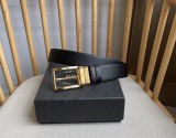 Prada New Men's Double sided Cross Pattern Leather Needle Buckle Belt 35MM