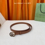 Gucci New Fashion Versatile Double G Copper Buckle Leather Belt 20MM