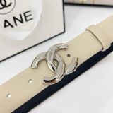 Chanel New Fashion Versatile Double Sided Head Leather Belt 30MM