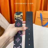 Louis Vuitton New Gradient Logo Printed Plain Belt 40MM