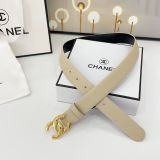 Chanel New Fashion Versatile Double Sided Head Leather Belt 30MM