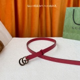 Gucci New Fashion Versatile Double G Copper Buckle Leather Belt 20MM
