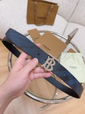 Burberry New Classic Checkered Leather Belt 35MM