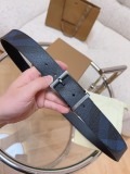 Burberry New Classic Black Leather Belt 35MM