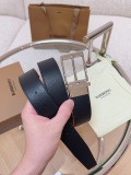 Burberry New Classic Black Leather Belt 35MM