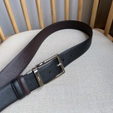 Prada New Men's Double sided Cross Pattern Leather Needle Buckle Belt 35MM