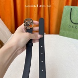 Gucci New Fashion Versatile Double G Copper Buckle Leather Belt 20MM