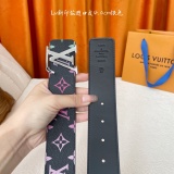 Louis Vuitton New Gradient Logo Printed Plain Belt 40MM