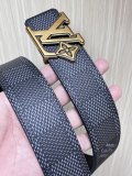 Louis Vuitton Retro Logo Checkered Leather Belt 40MM