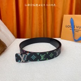 Louis Vuitton New Gradient Logo Printed Plain Belt 40MM