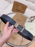 Burberry New Classic Black Leather Belt 35MM