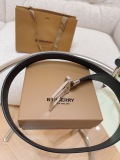 Burberry New Classic Black Leather Belt 35MM