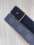 Louis Vuitton Retro Logo Checkered Leather Belt 40MM