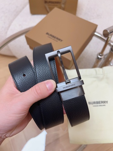 Burberry New Classic Black Leather Belt 35MM