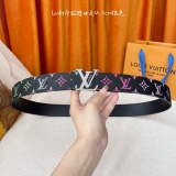 Louis Vuitton New Gradient Logo Printed Plain Belt 40MM
