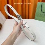Gucci New Fashion Versatile Double G Copper Buckle Leather Belt 20MM