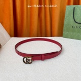 Gucci New Fashion Versatile Double G Copper Buckle Leather Belt 20MM