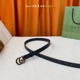 Gucci New Fashion Versatile Double G Copper Buckle Leather Belt 20MM