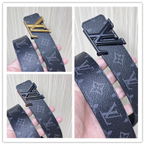 Louis Vuitton Retro Logo Printed Leather Belt 40MM Louis Vuitton Retro Logo Printed Leather Belt 40MM