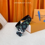 Louis Vuitton New Gradient Logo Printed Plain Belt 40MM