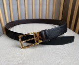 Prada New Men's Double sided Cross Pattern Leather Needle Buckle Belt 35MM