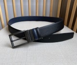 Prada New Men's Double sided Cross Pattern Leather Needle Buckle Belt 35MM