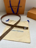 Louis Vuitton Fashion Versatile Logo Letter Double Sided Belt 20MM