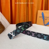 Louis Vuitton New Gradient Logo Printed Plain Belt 40MM