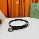 Gucci New Fashion Versatile Double G Copper Buckle Leather Belt 20MM